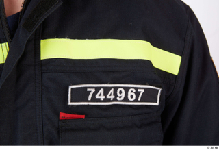 Sam Atkins Fireman in Work Uni A Pose details of…